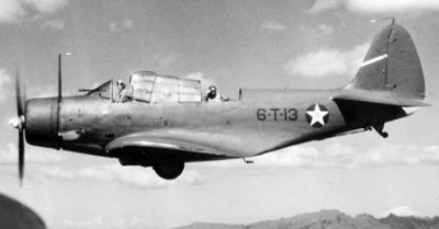 TBD-1 Devastator of Torpedo Squadron Six VT-6  in flight over Hawaii in 1942 wikimedia. - Copy.jpeg